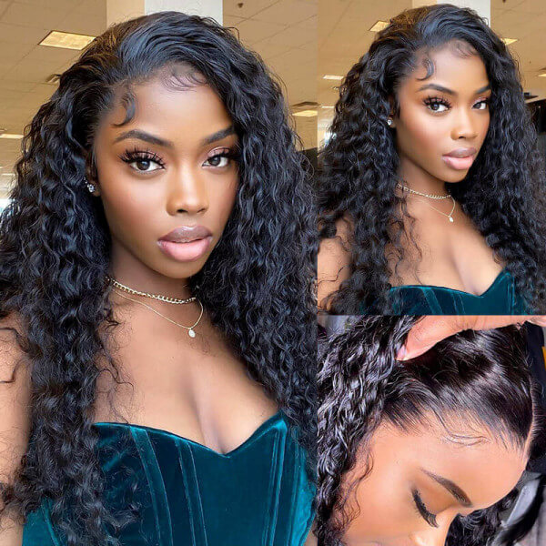 Super Nartual Swiss HD Lace Front Deep Wave 100% Virgin Human Hair Wig