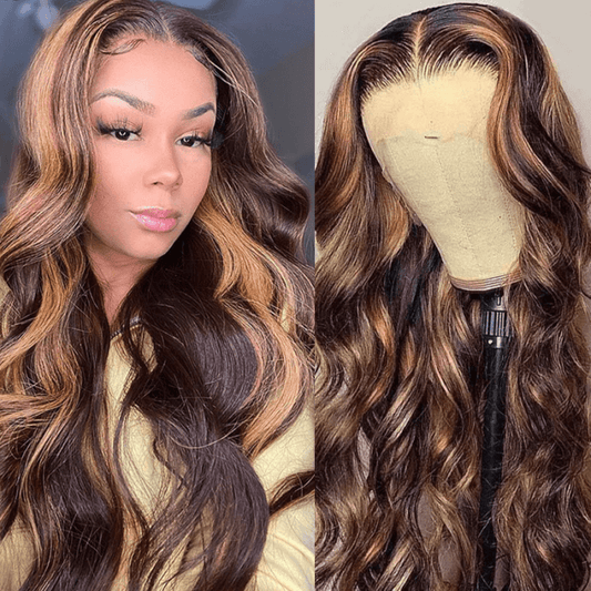 Flash Sale 30inch 150% Density Body Wave Highlight 13x4 Lace Front Wigs