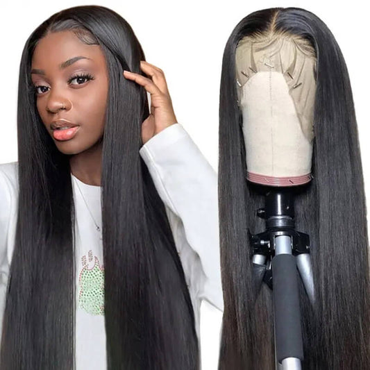 Straight 5x5 Closure 100% Virgin Human Hair Wigs Pre-Pluceked with Baby Hair