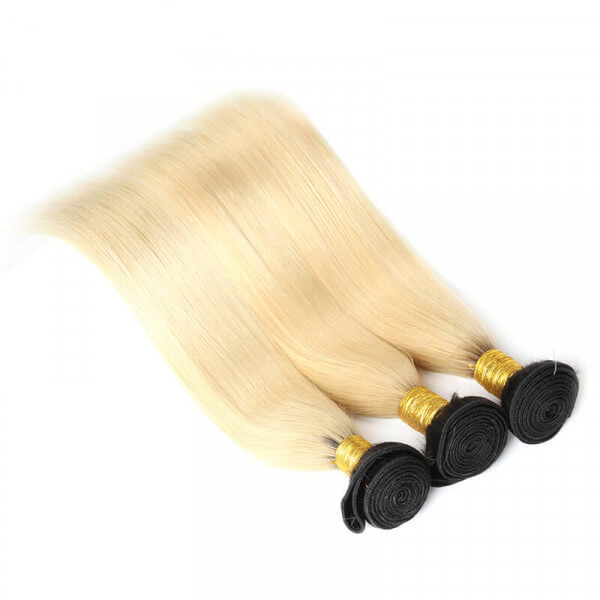 4pcs Bundles 1B/613 Blonde Virgin Hair Weave Straight 4 Bundles Deals