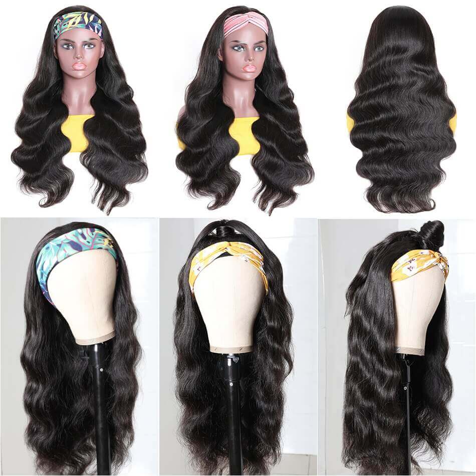 Affordable Body Wave Human Hair Headband Wigs Glueless Beginner Friendly Wigs