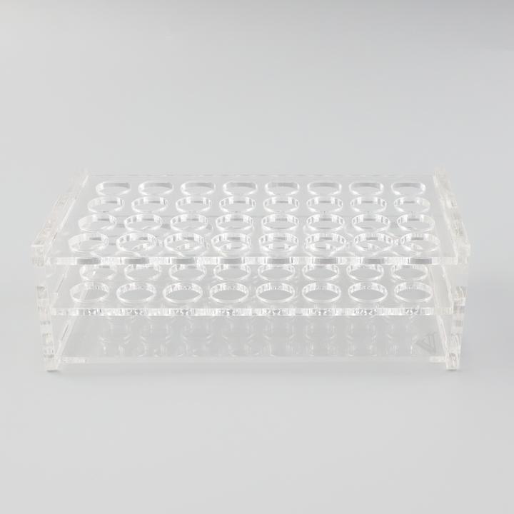 32 Sockets Clear Crystal Handle Eyelash Brushes Rack