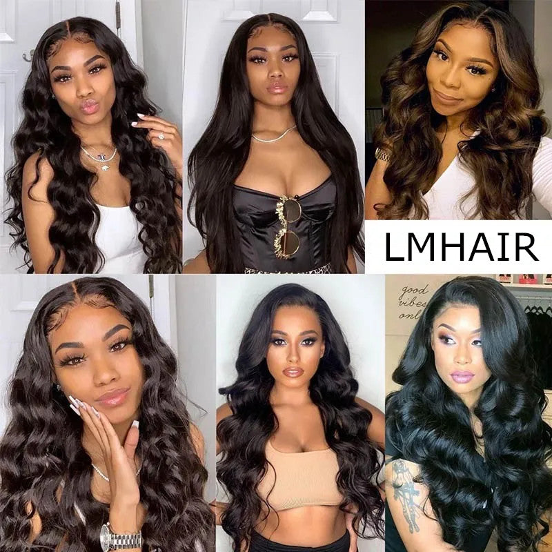 Silk Body Wave 100% Virgin Human Hair 180% Density Transparent Lace Front Wigs