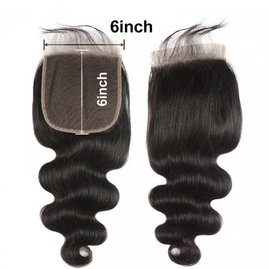 Body Wave Virgin Hair 6x6 Transparent Lace Closure 14-20Inch