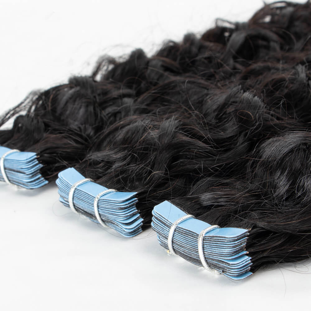 Wigssss Natural Wave Tape In Human Hair Extensions Skin Weft Hair Extensions