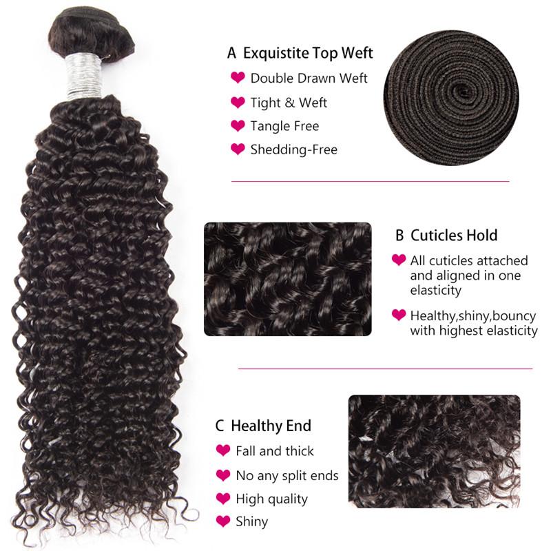 Kinky Curly Brazilian Human Hair 3 Bundles