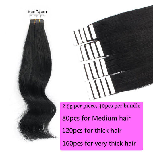 Wigssss Straight Tape In Human Hair Extensions Skin Weft Hair Extensions