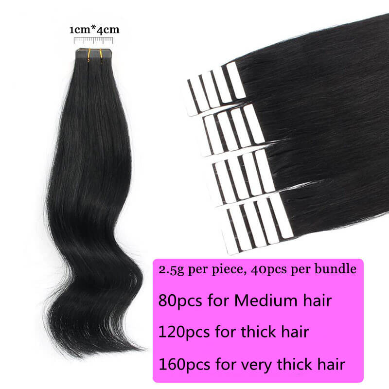 Wigssss Straight Tape In Human Hair Extensions Skin Weft Hair Extensions