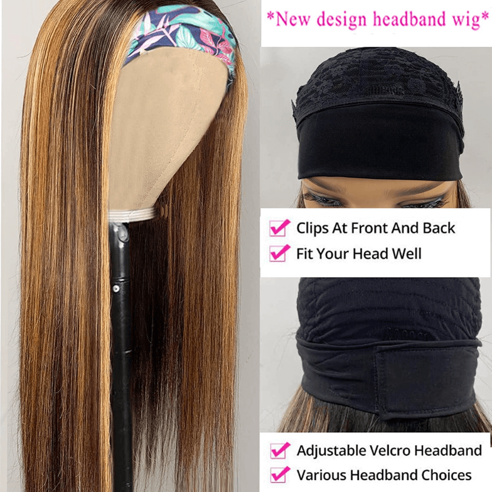 Affordable Glueless Straight Highlight Headband Wigs Beginner Friendly Wigs