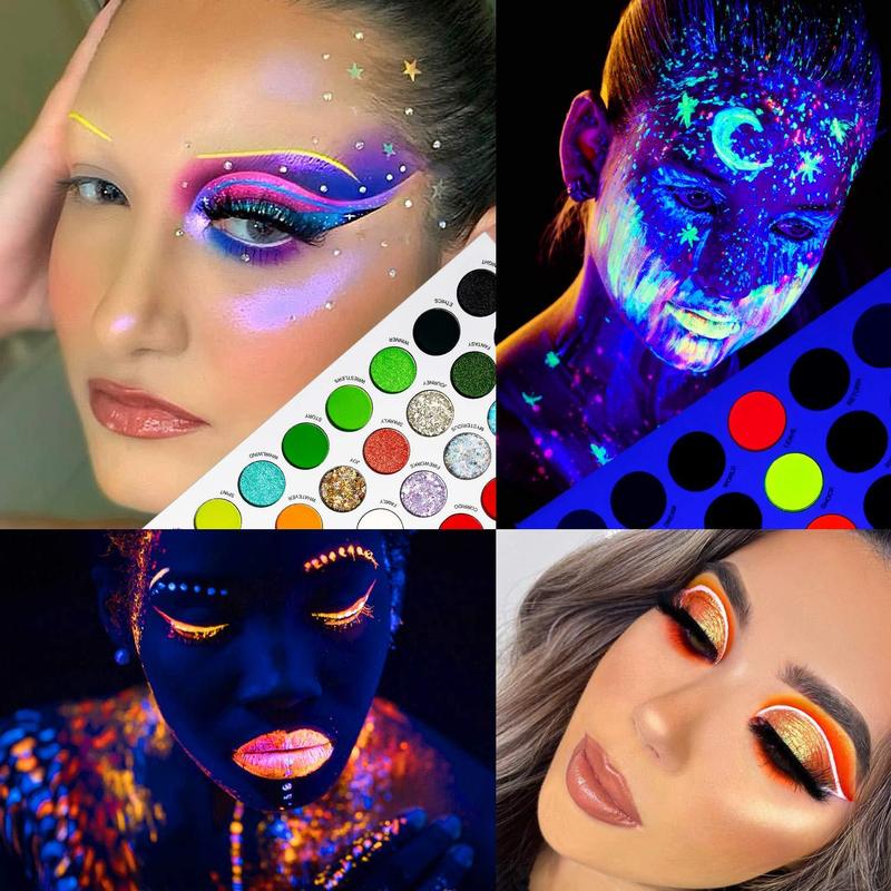 elsalash Palette 54 Bright Colors Bright Neon Glitter Matte Shimmer Eye Shadow