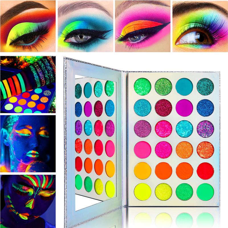 elsalash Palette 54 Bright Colors Bright Neon Glitter Matte Shimmer Eye Shadow